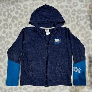 Athletic Works LARGE 10/12 Colorblock Graphic Fleece ZIP UP Hoodie